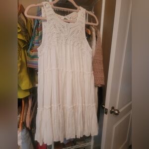 Altar'd State Cream Crochet Knit Tank